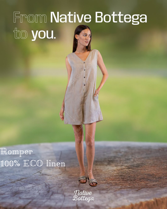 Native Bottega Ruffle Sleeve Dress in 100% ECO Linen Certified OEKO-TEX® and Masters of Linen