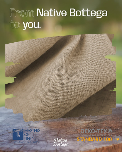 Native Bottega Elastic Waist Fixed Cuff Shorts in 100% ECO Linen Certified OEKO-TEX® and Masters of Linen - Natural European Style